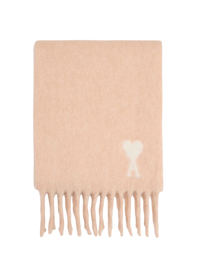 Ami paris ピンク アルパカ オフホワイト Ami De Coeur スカーフ