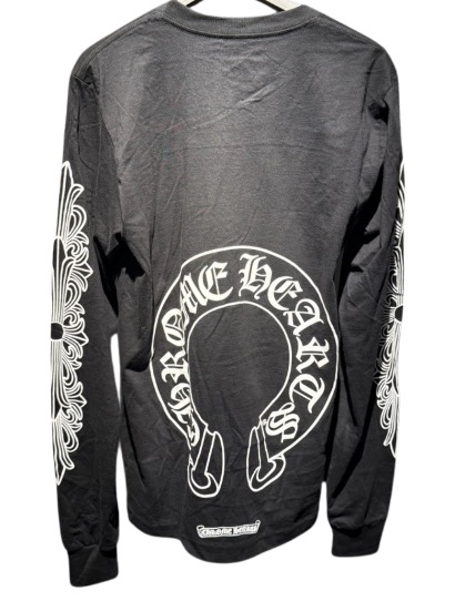 Chrome hearts  フローラルクロス ホースシューバックプリント ロンT Sサイズ