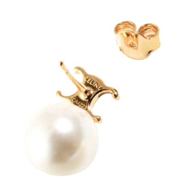 レ・ペルル CELINE ピアス / ゴールドフィニッシュ ブラス＆ガラスパール