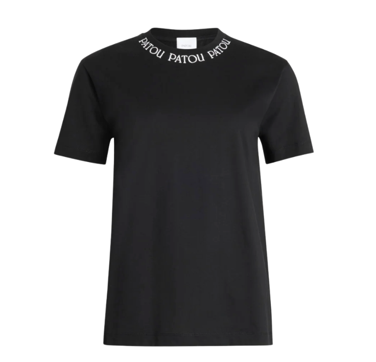 PATOU オーガニックコットン パトゥロゴ エンブロイダリーTシャツ ブラック