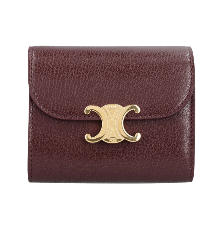 CELINE スモール フラップウォレット トリオンフ / シャイニーカーフスキン