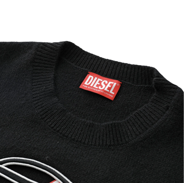 DISEL  Dロゴ ニット ブラック