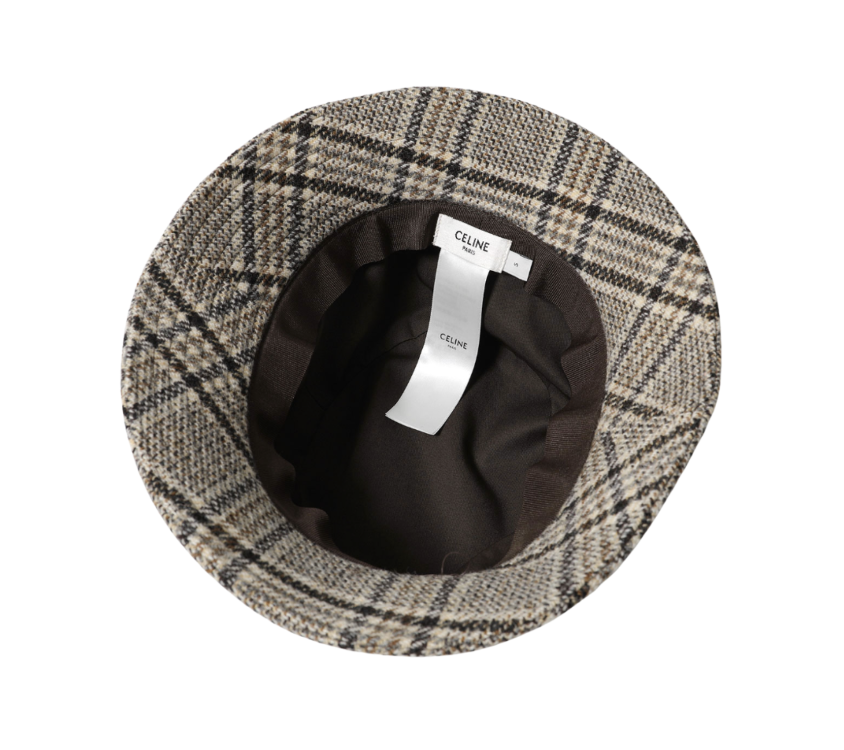CELINE トリオンフ チェック バケットハット ウール