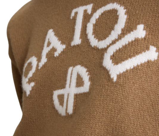 PATOU ウール＆カシミヤ パトゥロゴ＆JPモノグラム インターシャ セーター