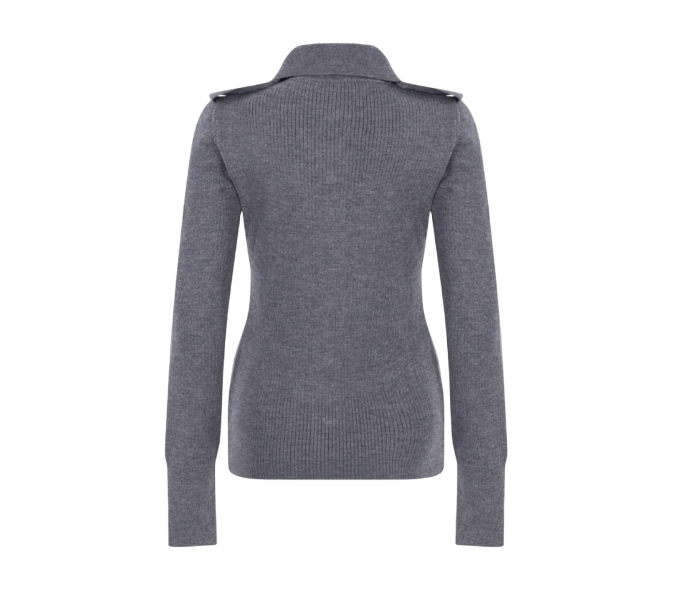 PATOU ウール リブ シャツ グレー