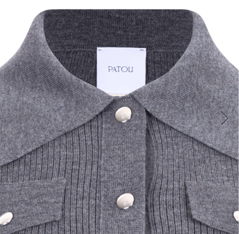 PATOU ウール リブ シャツ グレー