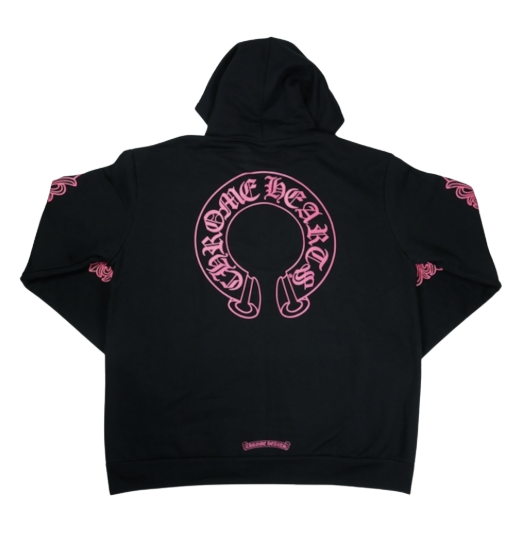 Chrom hearts ジップパーカー  ブラック フレイム ピンク