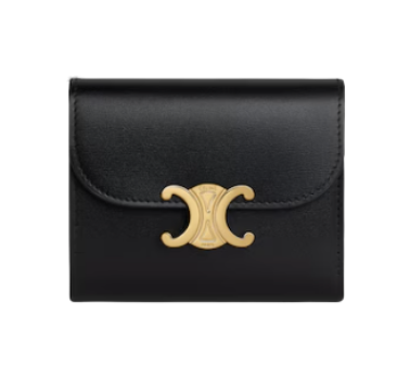 CELINE スモール フラップウォレット トリオンフ / シャイニーカーフスキン