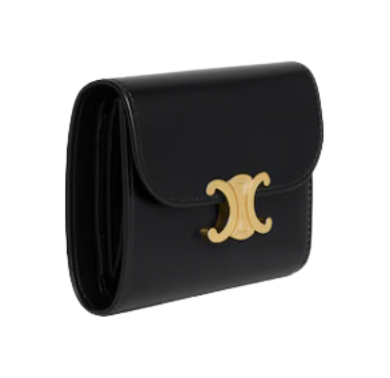 CELINE スモール フラップウォレット トリオンフ / シャイニーカーフスキン