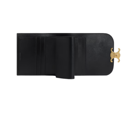 CELINE スモール フラップウォレット トリオンフ / シャイニーカーフスキン