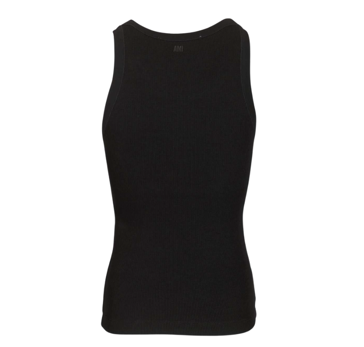 Ami paris ブラックコットン Ami de Coeur タンクトップ