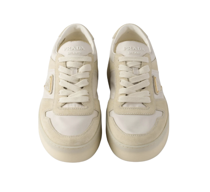 PRADA ダウンタウン ボールド Re-Nylon x スエード スニーカー