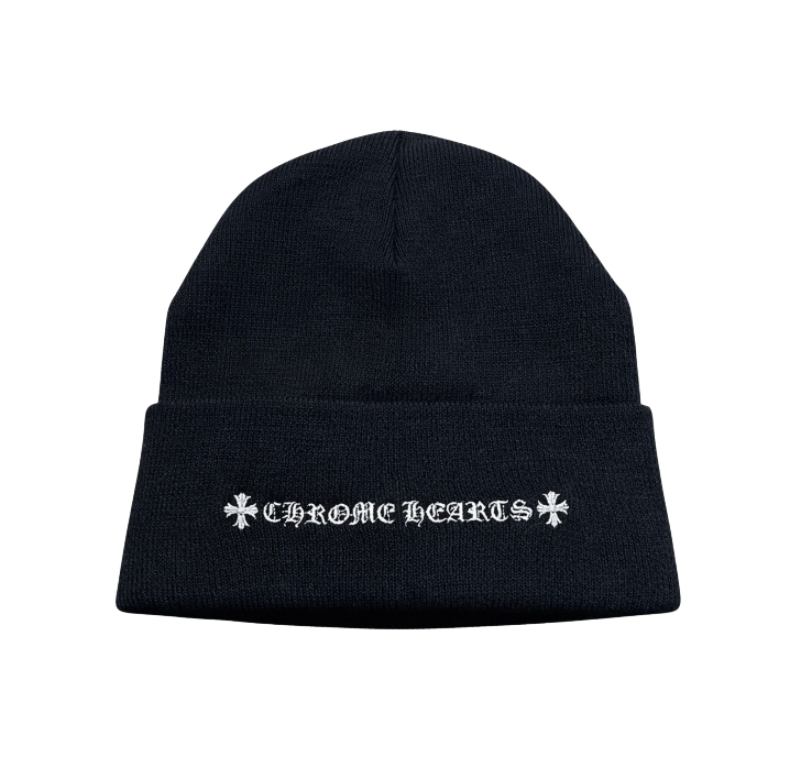 CHROME HEARTS クロムハーツ ビーニー 黒 希少品 Chrome Hearts - クロムハーツ CH ロゴ 刺繍 ニットキャップ ユニ