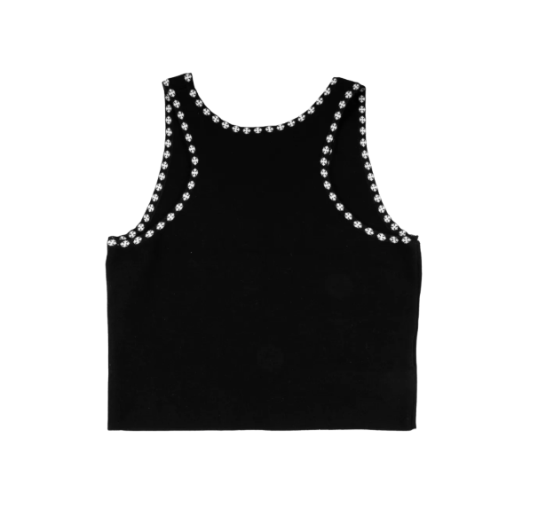 Chrome Hearts クロス プリント クロップド タンクトップブラック XS